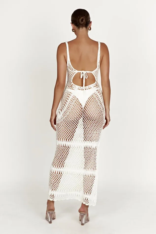 Meshki Maxi Dresses Women Josephine Crochet Maxi Dress 8211 White White