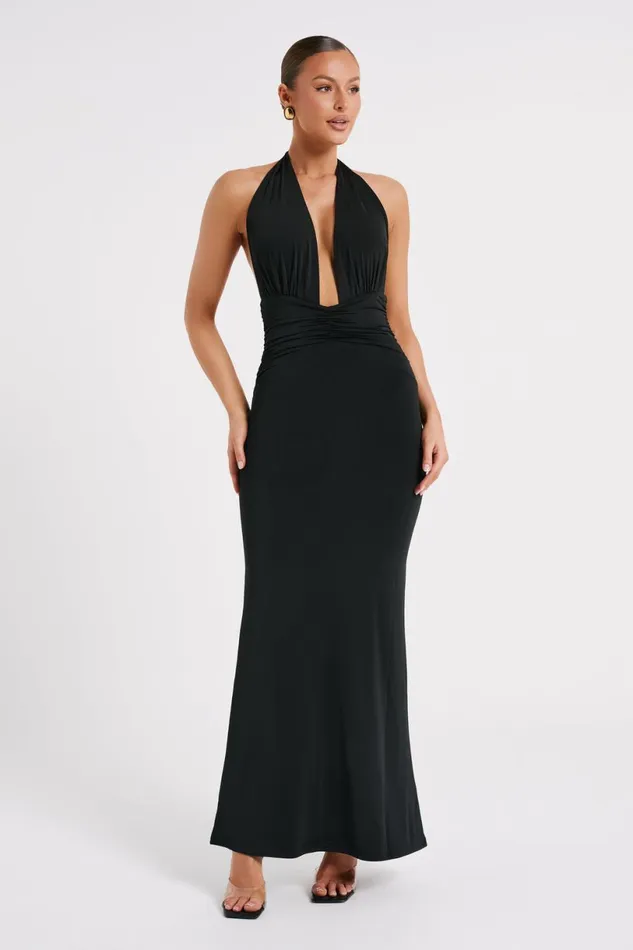 Meshki Maxi Dresses Women Jovanna Slinky Halter Maxi Dress 8211 Black Black Meshki Maxi Dresses Women Jovanna Slinky Halter Maxi Dress 8211 Black Black