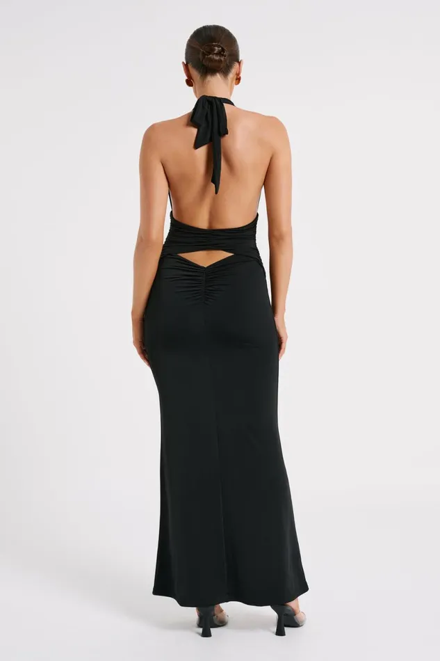 Meshki Maxi Dresses Women Jovanna Slinky Halter Maxi Dress 8211 Black Black