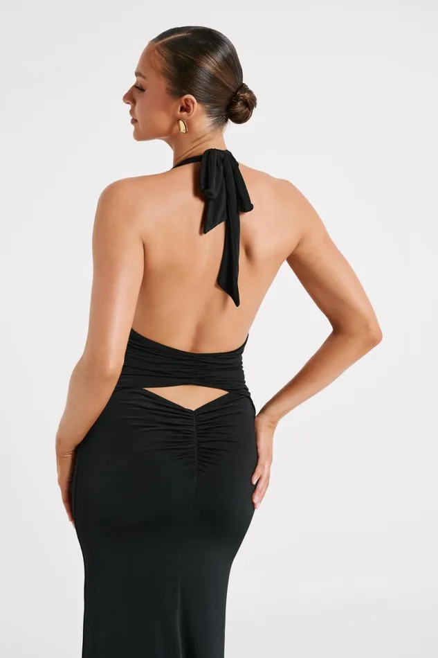 Meshki Maxi Dresses Women Jovanna Slinky Halter Maxi Dress 8211 Black Black