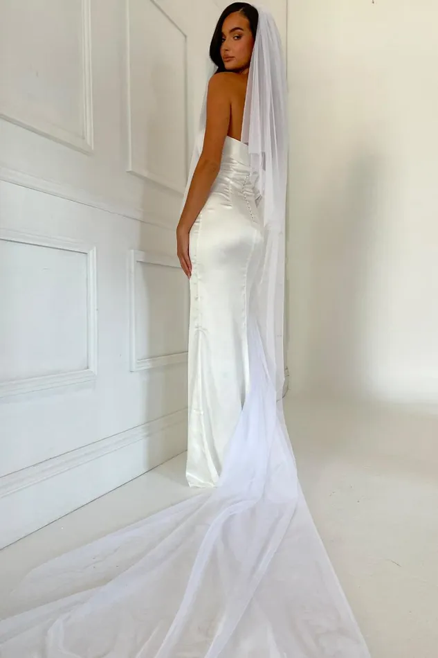 Meshki Maxi Dresses Women Kaitlin Strapless Gown 8211 White White