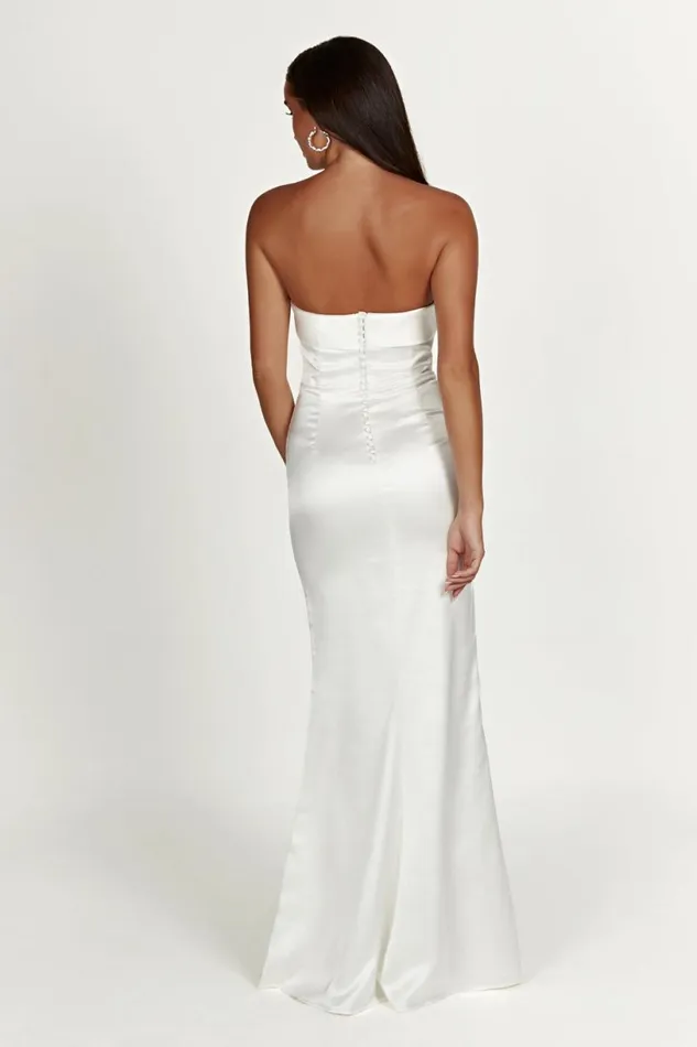 Meshki Maxi Dresses Women Kaitlin Strapless Gown 8211 White White