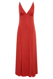 Meshki Maxi Dresses Women Kamala Low Back Satin Maxi Dress 8211 Red Red