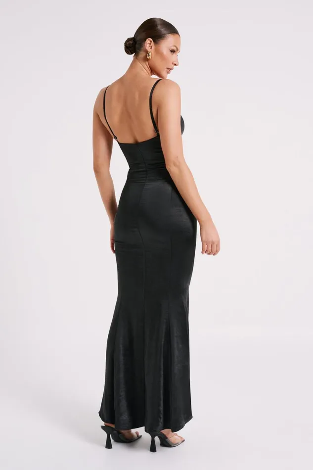Meshki Maxi Dresses Women Katya Cupped Satin Maxi Dress 8211 Black Black