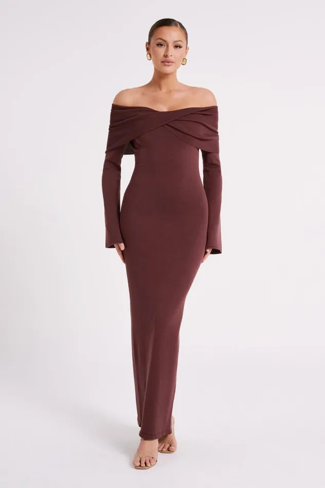 Meshki Maxi Dresses Women Kenny Long Sleeve Knit Dress 8211 Chocolate Chocolate Meshki Maxi Dresses Women Kenny Long Sleeve Knit Dress 8211 Chocolate Chocolate