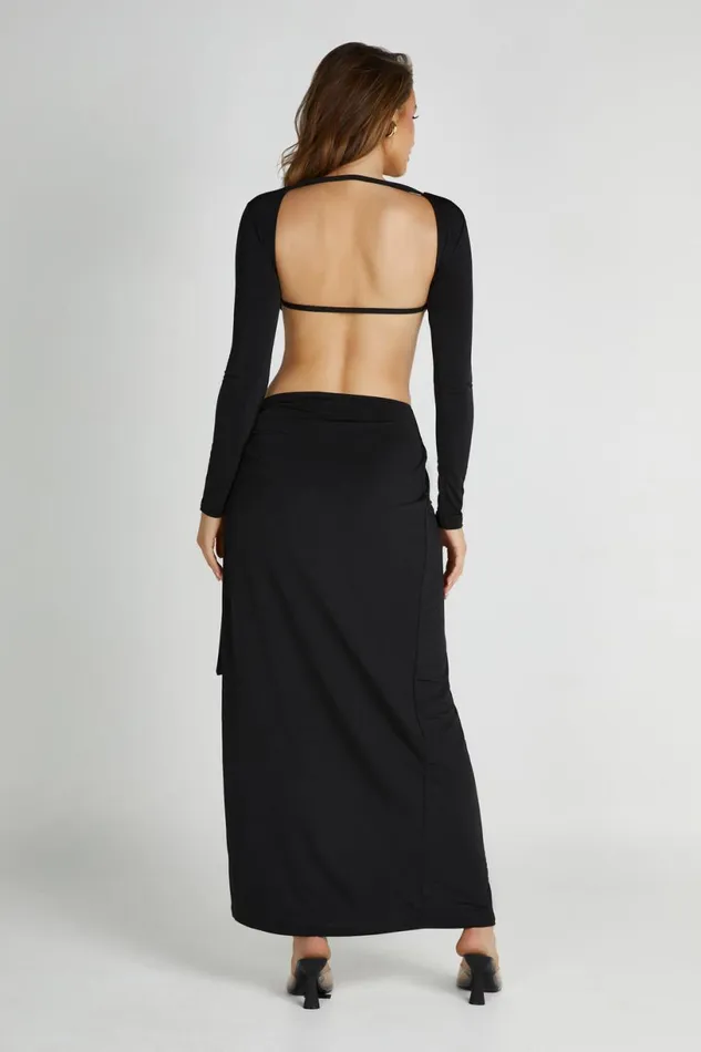 Meshki Maxi Dresses Women Kiandra Slinky Knot Maxi Dress 8211 Black Black