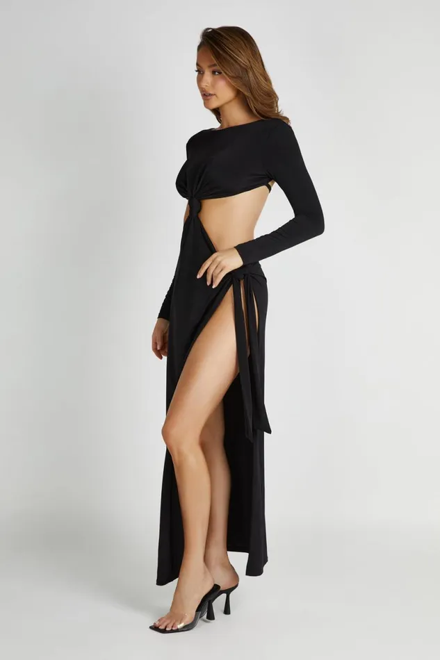 Meshki Maxi Dresses Women Kiandra Slinky Knot Maxi Dress 8211 Black Black