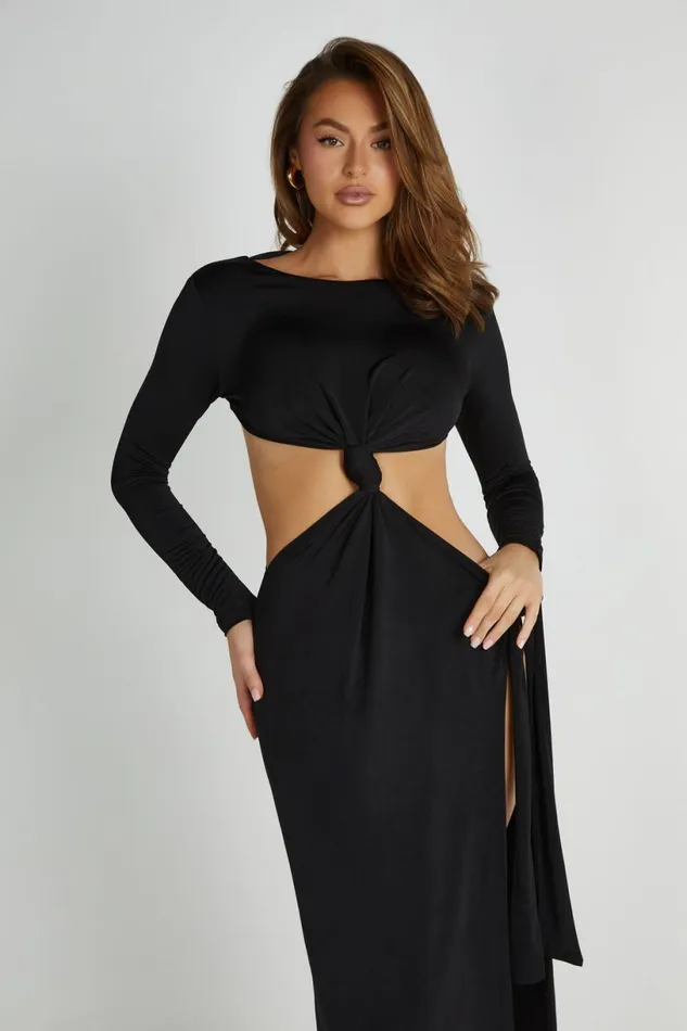 Meshki Maxi Dresses Women Kiandra Slinky Knot Maxi Dress 8211 Black Black