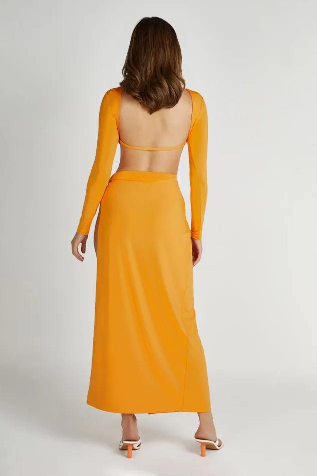 Meshki Maxi Dresses Women Kiandra Slinky Knot Maxi Dress 8211 Orange Orange