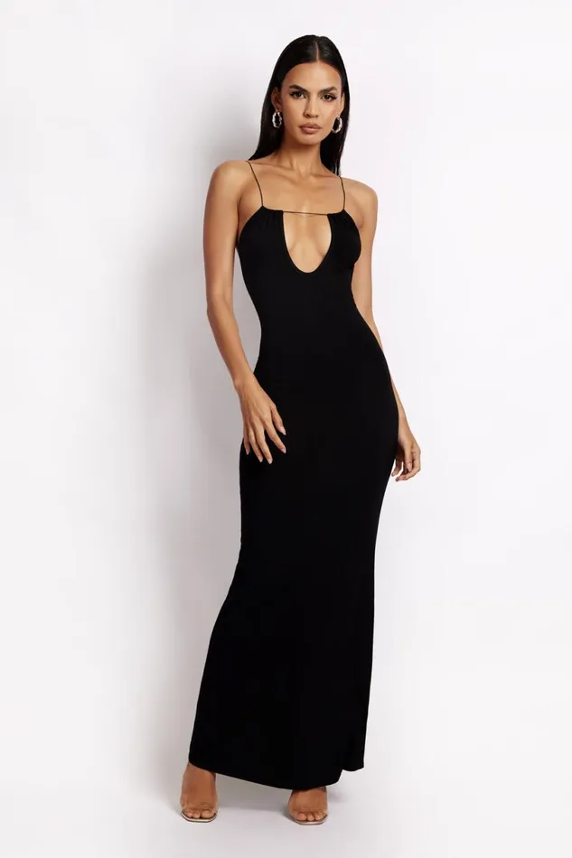 Meshki Maxi Dresses Women Kirsty Strappy Circle Cutout Maxi Dress 8211 Black Black