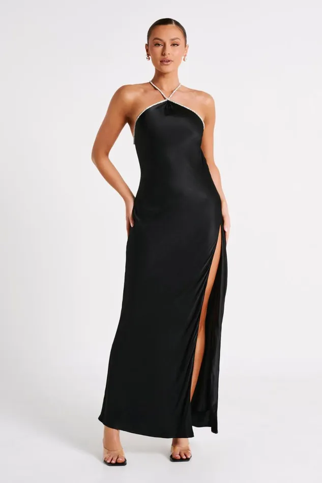 Meshki Maxi Dresses Women Louise Diamante Rope Maxi Dress 8211 Black Black