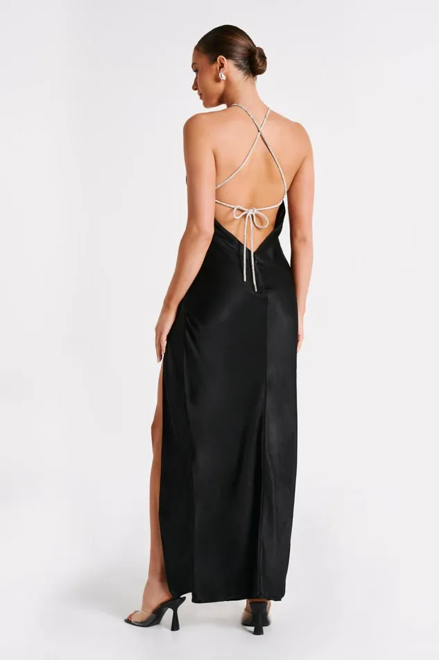 Meshki Maxi Dresses Women Louise Diamante Rope Maxi Dress 8211 Black Black
