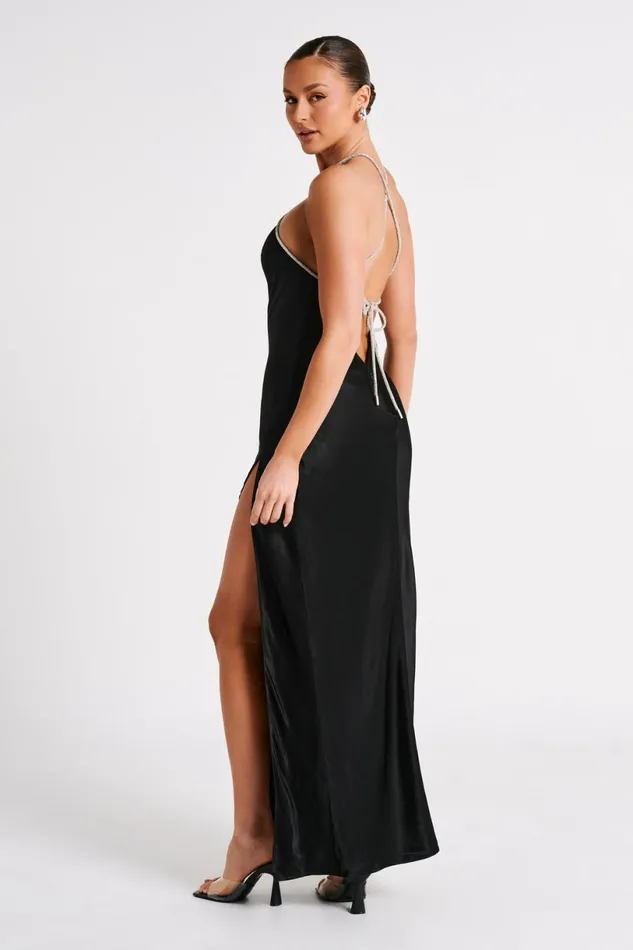 Meshki Maxi Dresses Women Louise Diamante Rope Maxi Dress 8211 Black Black