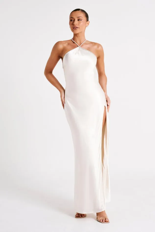 Meshki Maxi Dresses Women Louise Diamante Rope Maxi Dress 8211 Ivory Ivory
