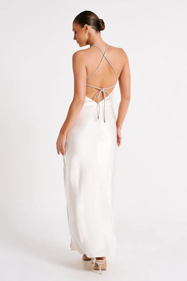 Meshki Maxi Dresses Women Louise Diamante Rope Maxi Dress 8211 Ivory Ivory