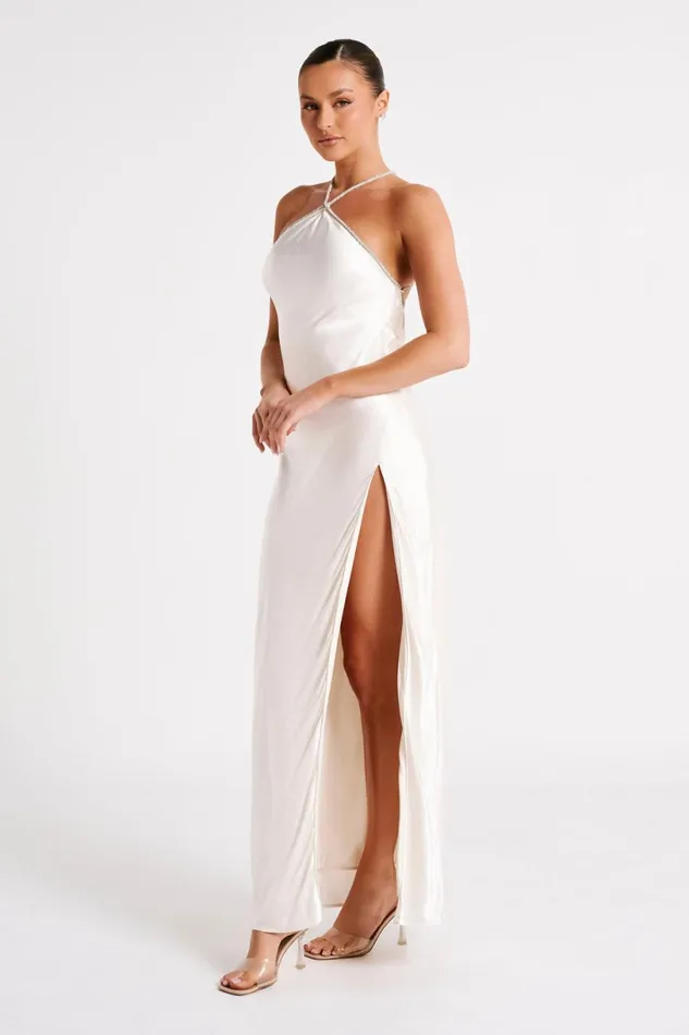 Meshki Maxi Dresses Women Louise Diamante Rope Maxi Dress 8211 Ivory Ivory