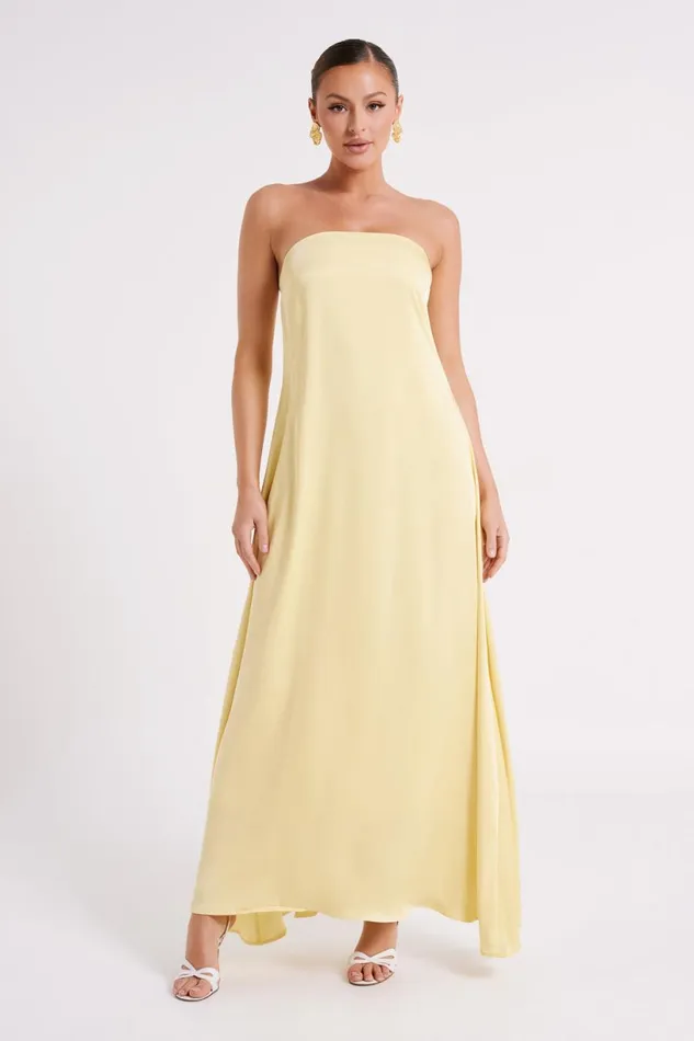 Meshki Maxi Dresses Women Luisa Strapless Maxi Dress 8211 Lemon Lemon