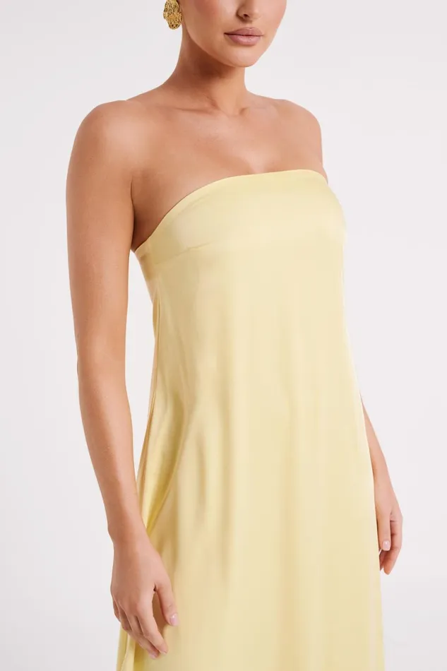 Meshki Maxi Dresses Women Luisa Strapless Maxi Dress 8211 Lemon Lemon