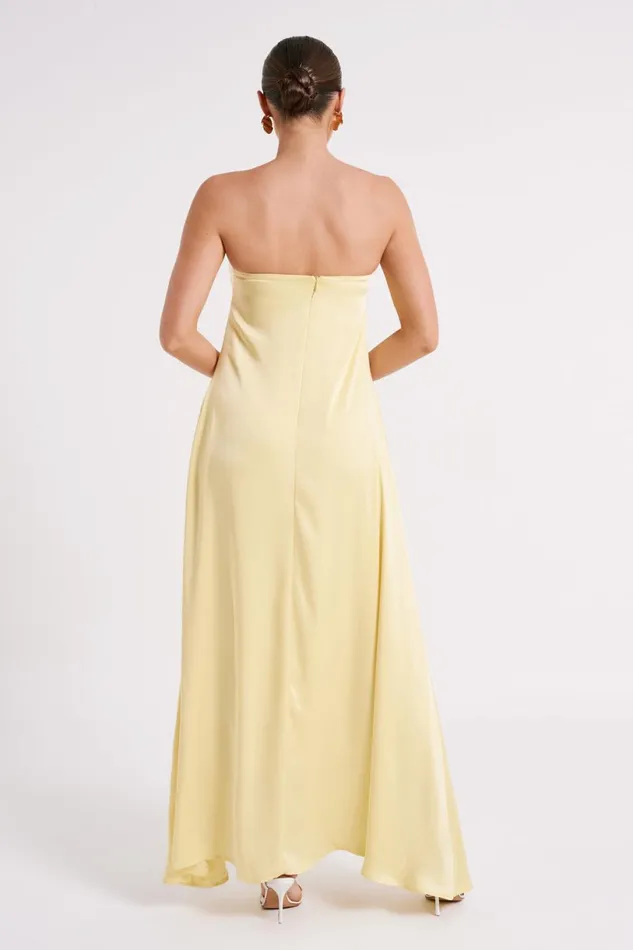 Meshki Maxi Dresses Women Luisa Strapless Maxi Dress 8211 Lemon Lemon
