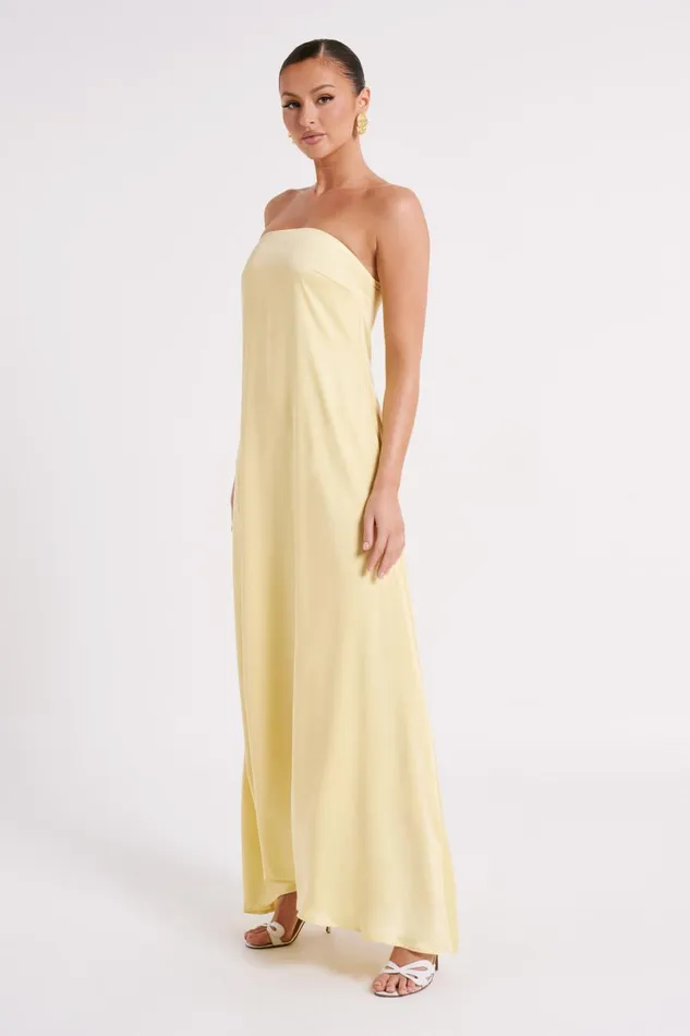Meshki Maxi Dresses Women Luisa Strapless Maxi Dress 8211 Lemon Lemon