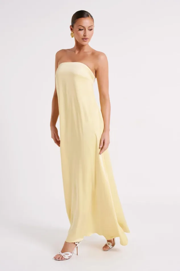 Meshki Maxi Dresses Women Luisa Strapless Maxi Dress 8211 Lemon Lemon