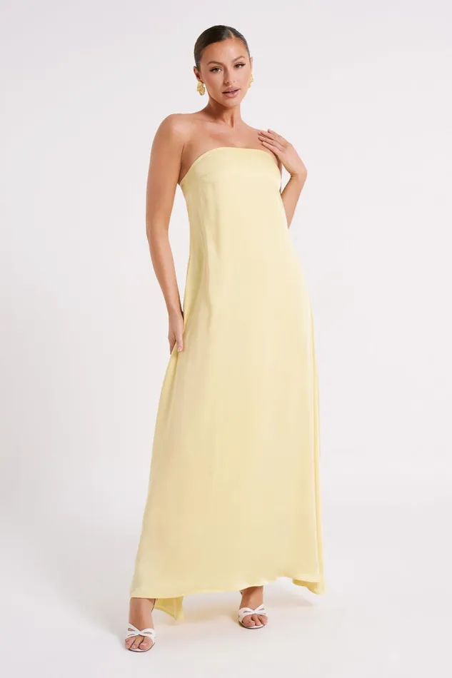 Meshki Maxi Dresses Women Luisa Strapless Maxi Dress 8211 Lemon Lemon