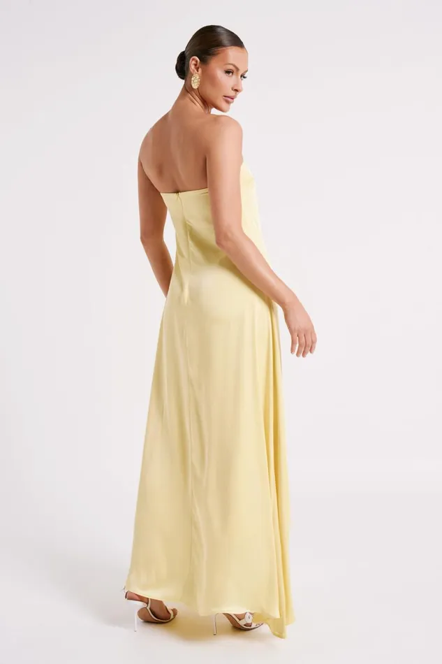 Meshki Maxi Dresses Women Luisa Strapless Maxi Dress 8211 Lemon Lemon