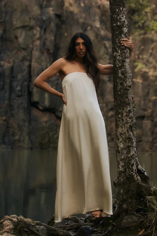 Meshki Maxi Dresses Women Luisa Strapless Maxi Dress 8211 Sand Sand