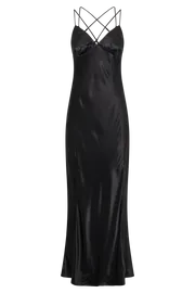 Meshki Maxi Dresses Women Makari Satin Maxi Dress 8211 Black Black