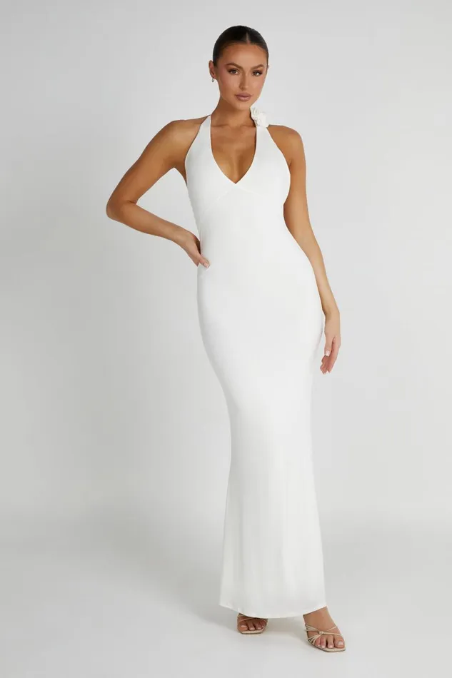 Meshki Maxi Dresses Women Marion Rose Halter Maxi Dress 8211 White White