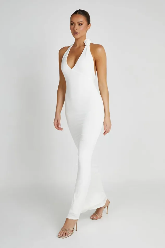 Meshki Maxi Dresses Women Marion Rose Halter Maxi Dress 8211 White White