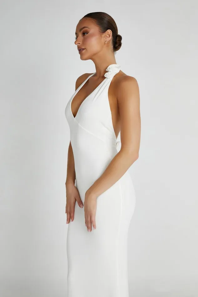 Meshki Maxi Dresses Women Marion Rose Halter Maxi Dress 8211 White White