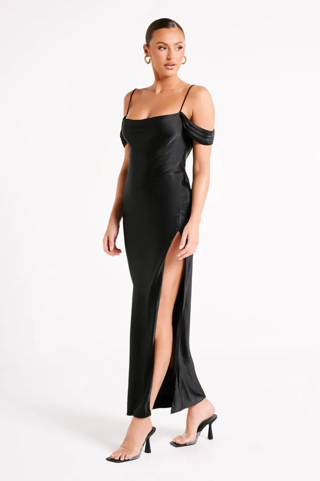 Meshki Maxi Dresses Women Mariposa Off Shoulder Maxi Dress 8211 Black Black