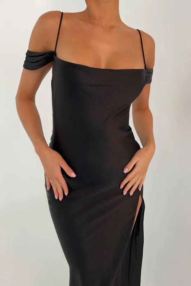 Meshki Maxi Dresses Women Mariposa Off Shoulder Maxi Dress 8211 Black Black