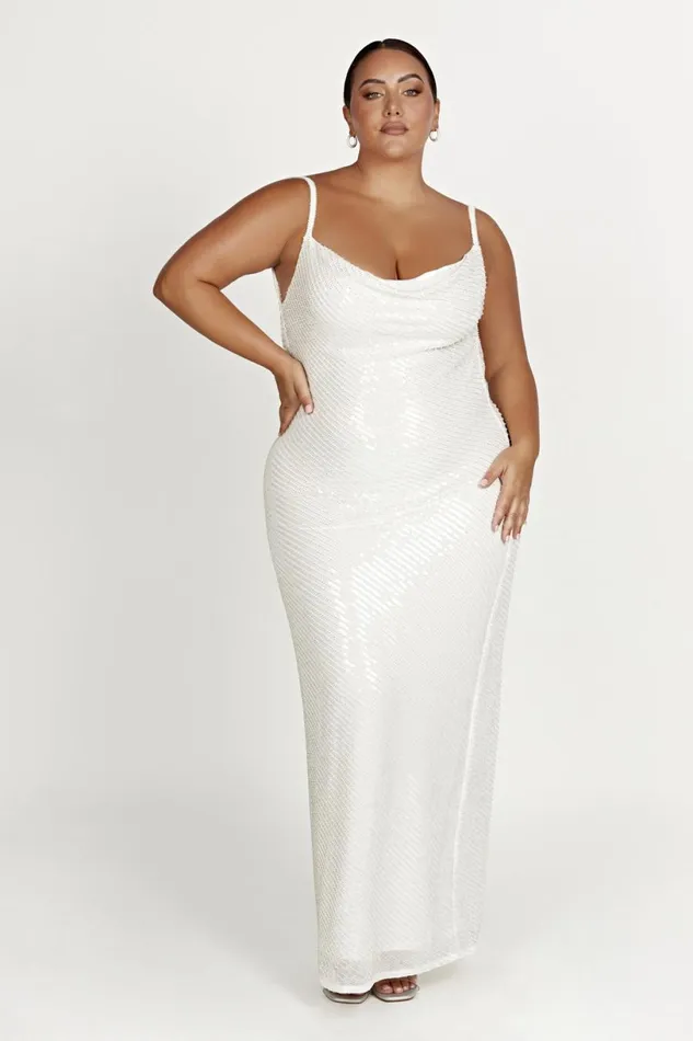 Meshki Maxi Dresses Women Marise Sequin Gown 8211 White White