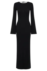 Meshki Maxi Dresses Women Marleigh Flare Sleeve Knit Maxi Dress 8211 Black Black