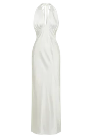 Meshki Maxi Dresses Women Marvelle Satin Halter Maxi Dress 8211 White White