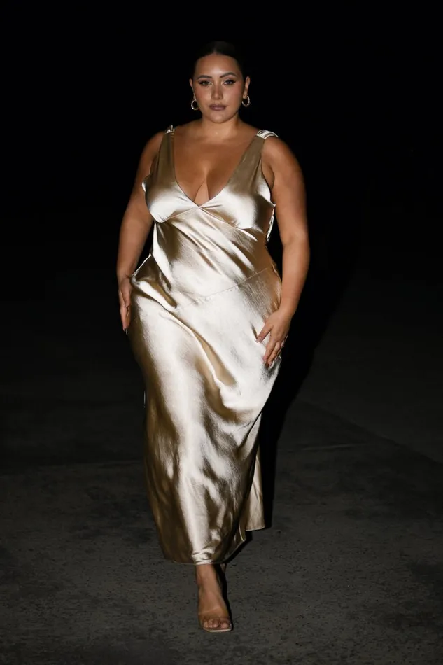 Meshki Maxi Dresses Women Nadia Maxi Satin Dress With Back Cowl 8211 Gold Gold