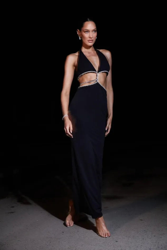 Meshki Maxi Dresses Women Nicha Diamante Cut Out Maxi Dress 8211 Black Black Meshki Maxi Dresses Women Nicha Diamante Cut Out Maxi Dress 8211 Black Black
