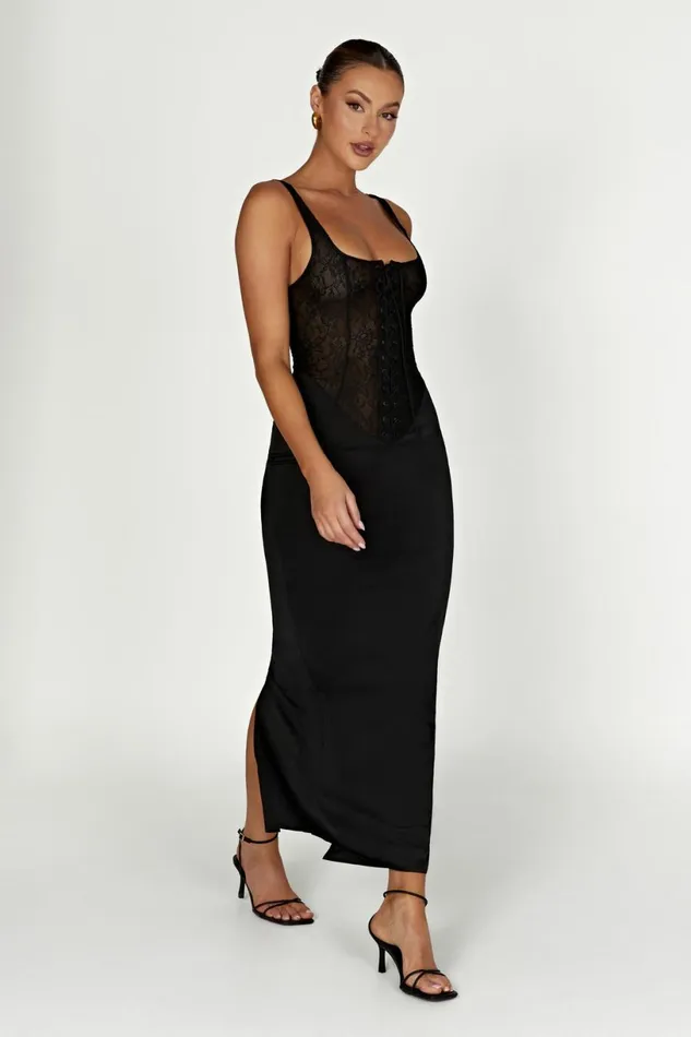 Meshki Maxi Dresses Women Octavia Lace Corset Maxi Dress 8211 Black Black