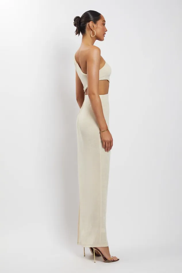 Meshki Maxi Dresses Women Paige Ruched Side Cut Out Maxi Dress 8211 Nude Nude