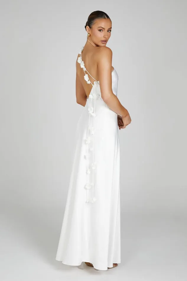 Meshki Maxi Dresses Women Rebecca One Shoulder Rose Maxi Dress 8211 White White Meshki Maxi Dresses Women Rebecca One Shoulder Rose Maxi Dress 8211 White White