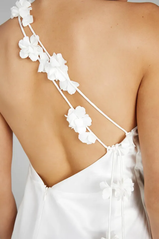 Meshki Maxi Dresses Women Rebecca One Shoulder Rose Maxi Dress 8211 White White