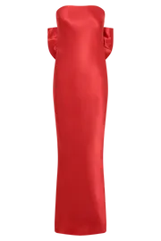 Meshki Maxi Dresses Women Rochelle Bow Back Satin Maxi Dress 8211 Red Red