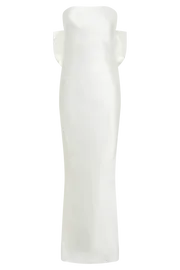 Meshki Maxi Dresses Women Rochelle Bow Back Satin Maxi Dress 8211 White White
