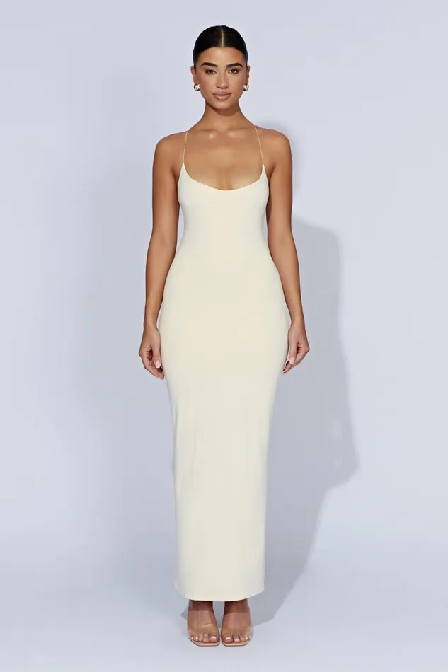 Meshki Maxi Dresses Women Sabine Backless Maxi Dress 8211 Cream Cream