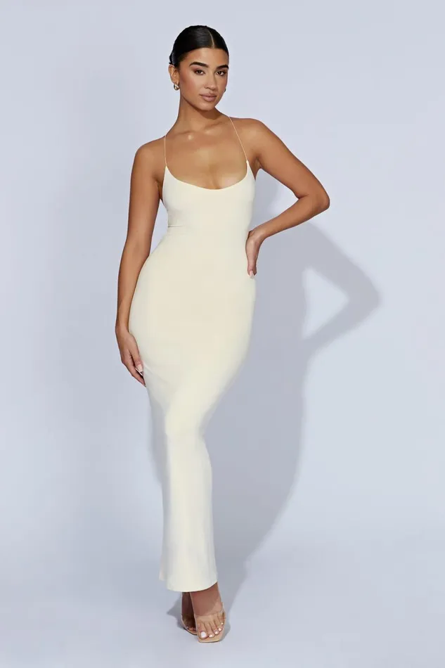 Meshki Maxi Dresses Women Sabine Backless Maxi Dress 8211 Cream Cream