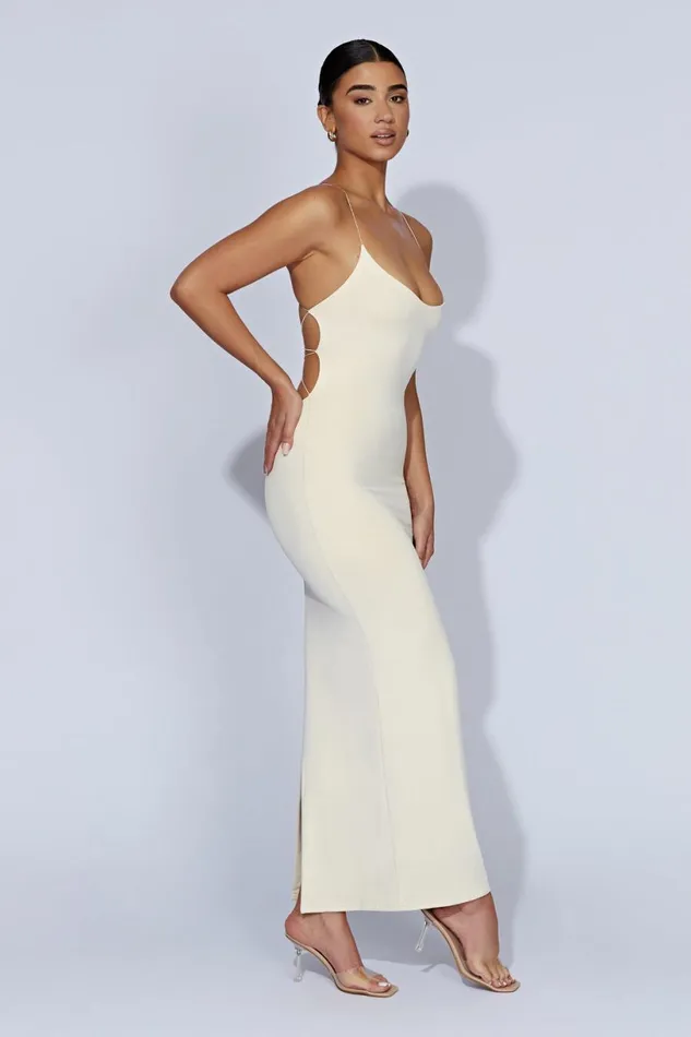 Meshki Maxi Dresses Women Sabine Backless Maxi Dress 8211 Cream Cream