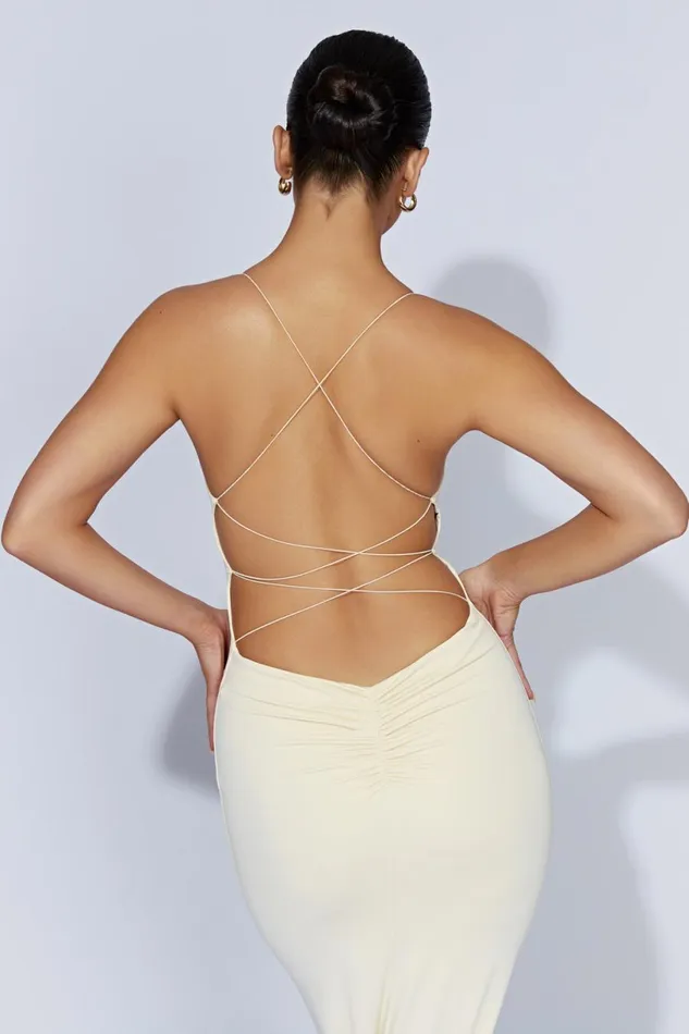 Meshki Maxi Dresses Women Sabine Backless Maxi Dress 8211 Cream Cream