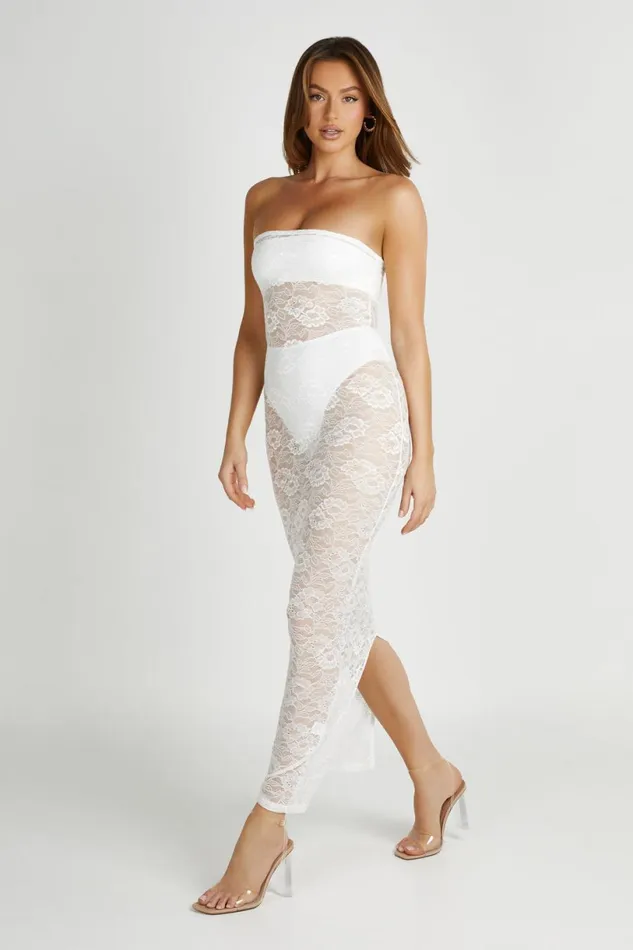 Meshki Maxi Dresses Women Sasha Strapless Maxi Dress 8211 White White
